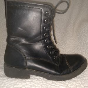 Leather combat boots
